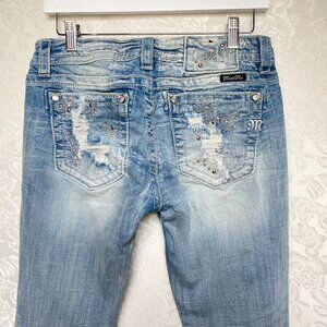 Miss Me Low Rise Straight Jeans Women's Size 30 Light Wash Denim